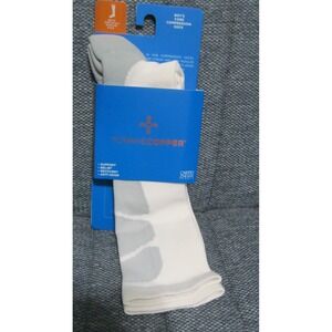 Tommie Copper Boy's Core Over The Calf Compression Socks White Gray Size 1-5.5